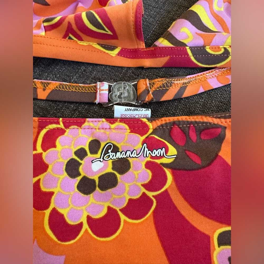 Banana Moon Apricot Peach Floral Bikini Set Size Large - Picture 8 of 8